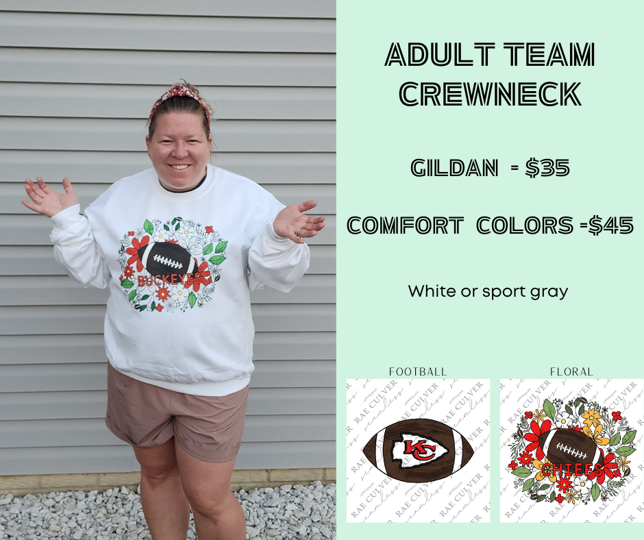 Adult Football Crewneck