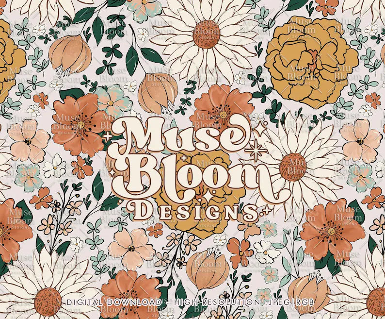 Orange Floral - Muse Bloom