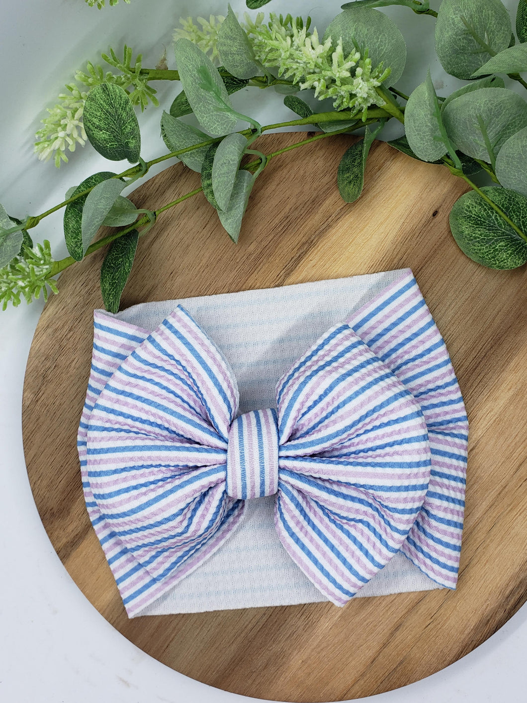 Newborn Hospital Stripe Headwrap Bow