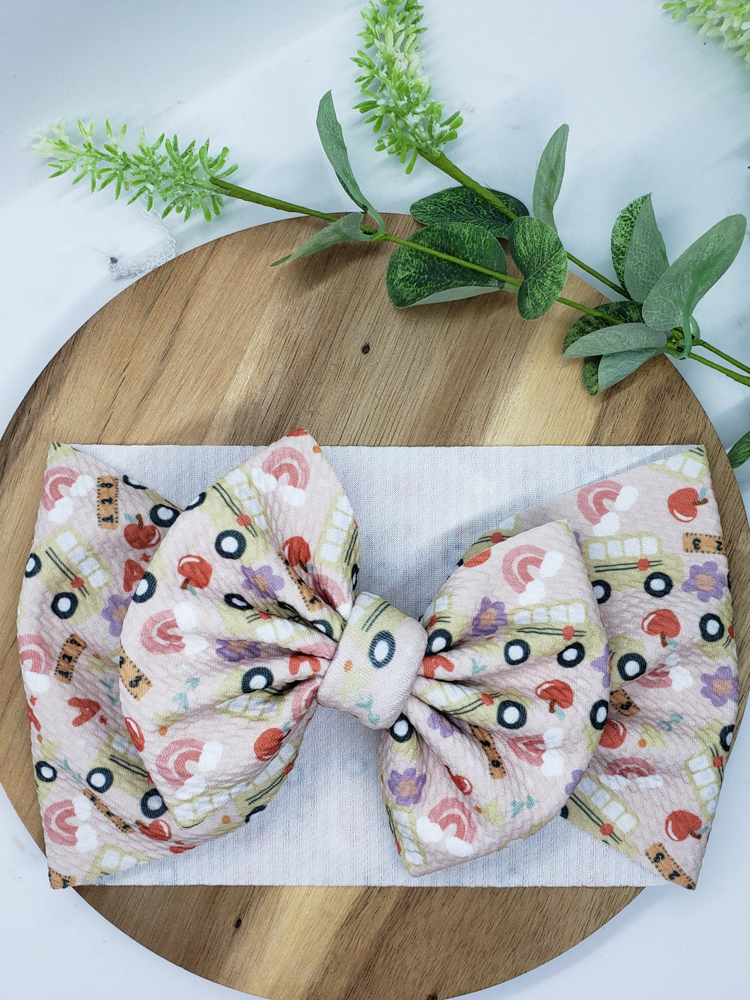 Back to School Print Headwrap Bow