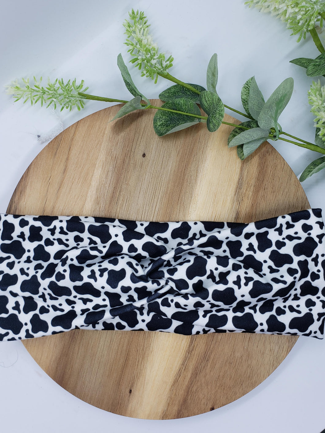 Cow Print Twisted/Knotted Headwrap