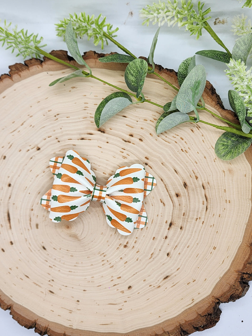 Leather Scalloped Bow